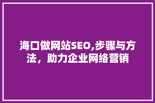 海口做网站SEO,步骤与方法，助力企业网络营销
