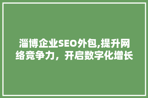 淄博企业SEO外包,提升网络竞争力，开启数字化增长新篇章