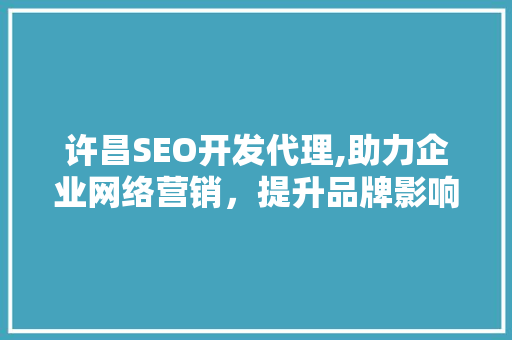 许昌SEO开发代理,助力企业网络营销，提升品牌影响力