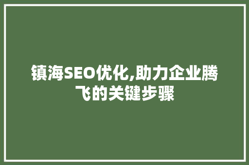 镇海SEO优化,助力企业腾飞的关键步骤