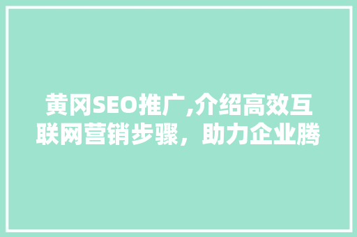 黄冈SEO推广,介绍高效互联网营销步骤，助力企业腾飞