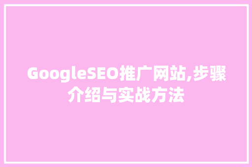 GoogleSEO推广网站,步骤介绍与实战方法