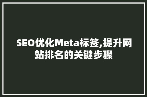 SEO优化Meta标签,提升网站排名的关键步骤