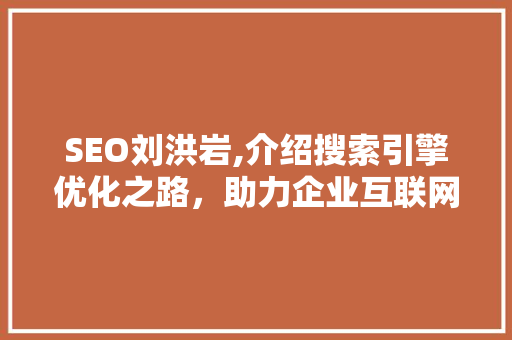 SEO刘洪岩,介绍搜索引擎优化之路，助力企业互联网营销