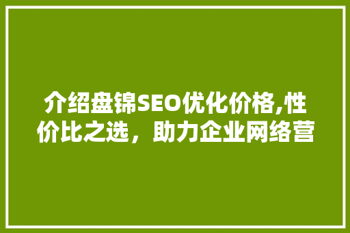 介绍盘锦SEO优化价格,性价比之选，助力企业网络营销