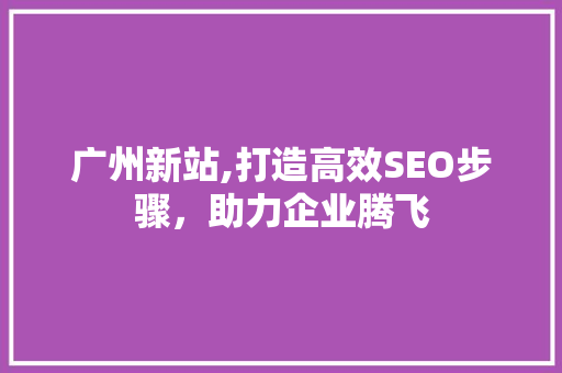 广州新站,打造高效SEO步骤，助力企业腾飞