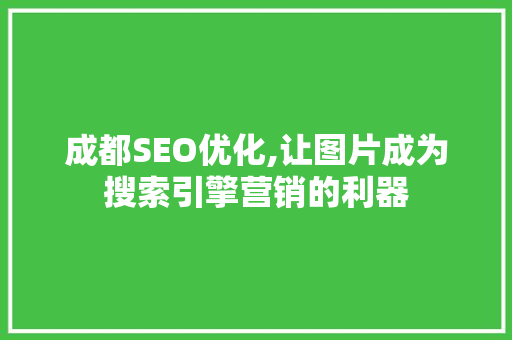 成都SEO优化,让图片成为搜索引擎营销的利器
