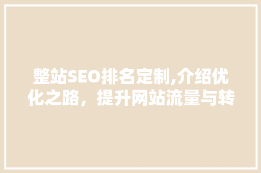 整站SEO排名定制,介绍优化之路，提升网站流量与转化率