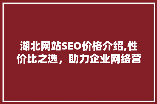 湖北网站SEO价格介绍,性价比之选，助力企业网络营销腾飞
