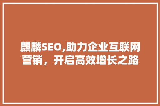 麒麟SEO,助力企业互联网营销，开启高效增长之路