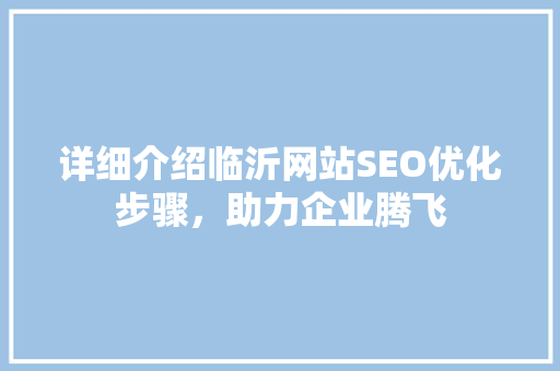 详细介绍临沂网站SEO优化步骤，助力企业腾飞
