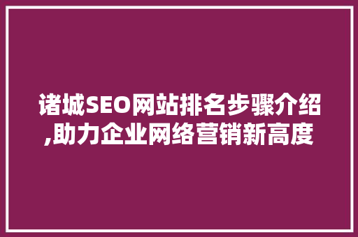 诸城SEO网站排名步骤介绍,助力企业网络营销新高度  第1张