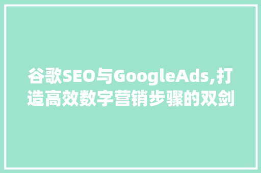 谷歌SEO与GoogleAds,打造高效数字营销步骤的双剑合璧
