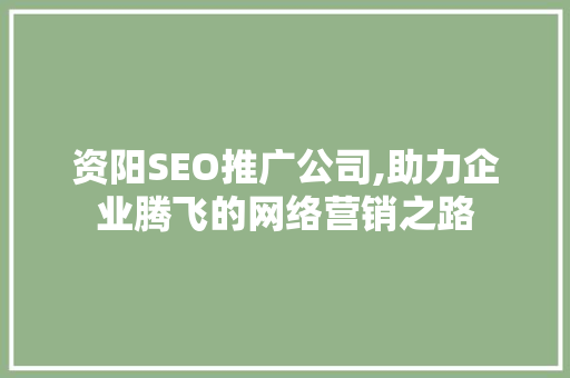 资阳SEO推广公司,助力企业腾飞的网络营销之路