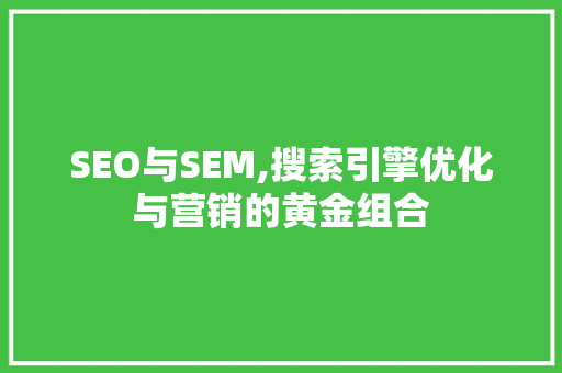 SEO与SEM,搜索引擎优化与营销的黄金组合