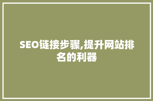 SEO链接步骤,提升网站排名的利器