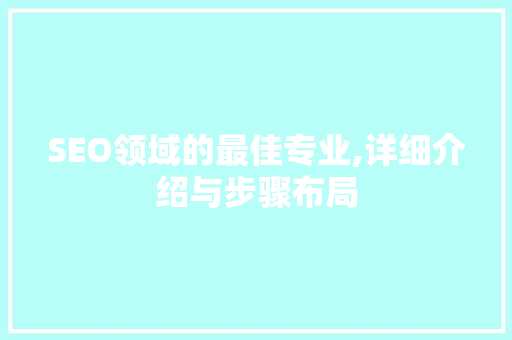 SEO领域的最佳专业,详细介绍与步骤布局