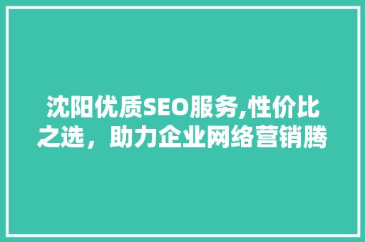 沈阳优质SEO服务,性价比之选，助力企业网络营销腾飞