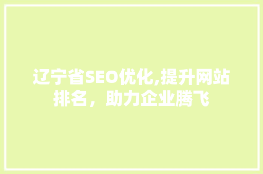 辽宁省SEO优化,提升网站排名，助力企业腾飞