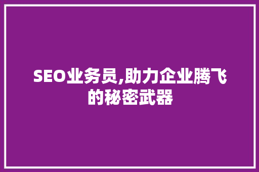 SEO业务员,助力企业腾飞的秘密武器