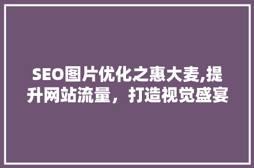 SEO图片优化之惠大麦,提升网站流量，打造视觉盛宴