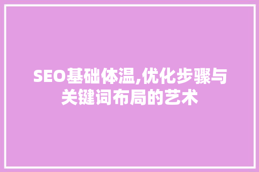 SEO基础体温,优化步骤与关键词布局的艺术