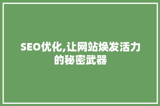 SEO优化,让网站焕发活力的秘密武器
