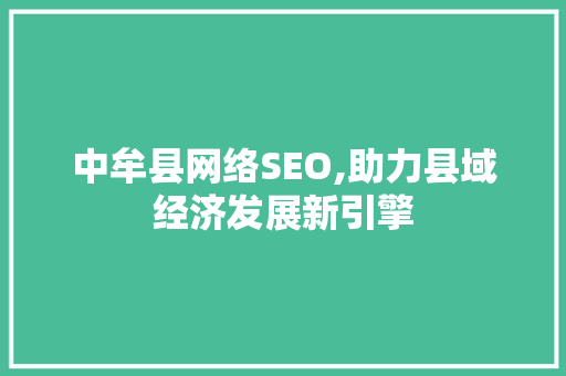中牟县网络SEO,助力县域经济发展新引擎