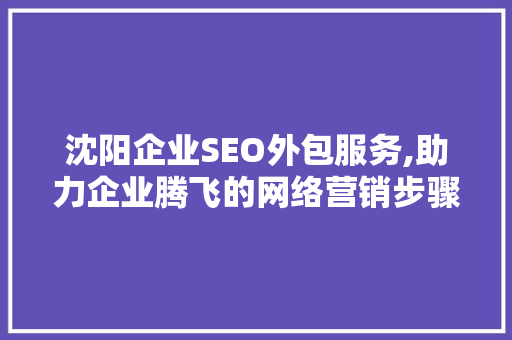 沈阳企业SEO外包服务,助力企业腾飞的网络营销步骤  第1张