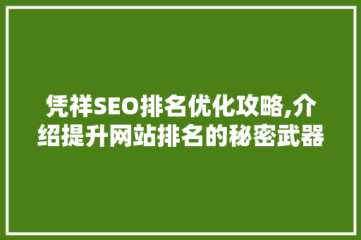 凭祥SEO排名优化攻略,介绍提升网站排名的秘密武器