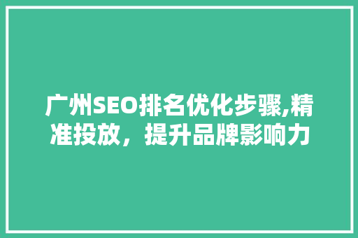 广州SEO排名优化步骤,精准投放，提升品牌影响力