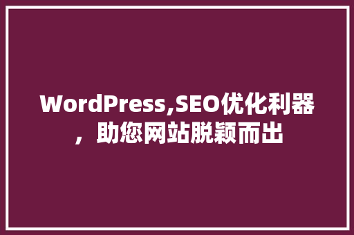 WordPress,SEO优化利器，助您网站脱颖而出