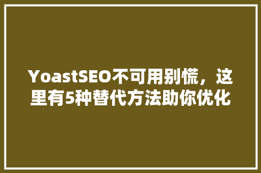 YoastSEO不可用别慌，这里有5种替代方法助你优化网站SEO