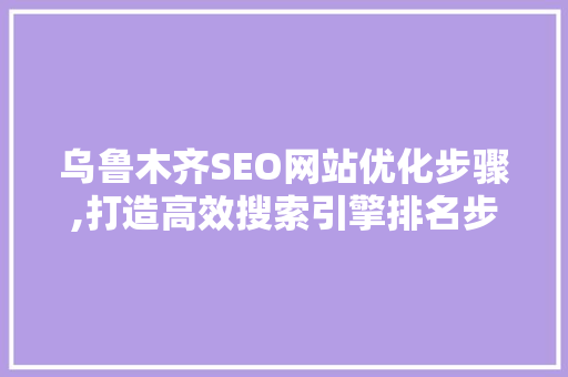 乌鲁木齐SEO网站优化步骤,打造高效搜索引擎排名步骤  第1张