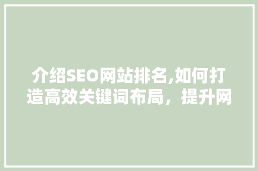 介绍SEO网站排名,如何打造高效关键词布局，提升网站竞争力