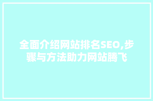 全面介绍网站排名SEO,步骤与方法助力网站腾飞