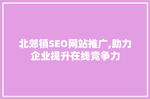 北郊镇SEO网站推广,助力企业提升在线竞争力