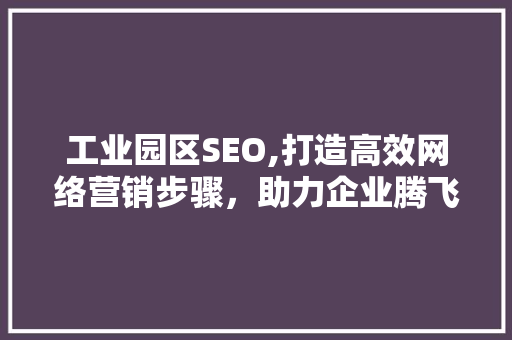 工业园区SEO,打造高效网络营销步骤，助力企业腾飞