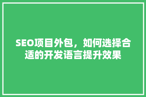 SEO项目外包，如何选择合适的开发语言提升效果