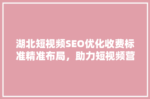 湖北短视频SEO优化收费标准精准布局，助力短视频营销