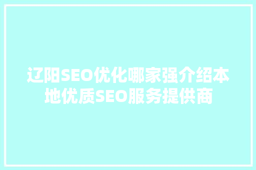 辽阳SEO优化哪家强介绍本地优质SEO服务提供商  第1张