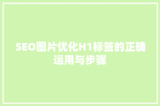 SEO图片优化H1标签的正确运用与步骤  第1张