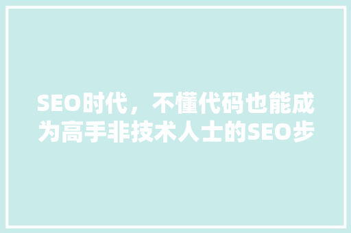 SEO时代，不懂代码也能成为高手非技术人士的SEO步骤
