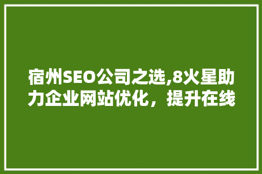 宿州SEO公司之选,8火星助力企业网站优化，提升在线竞争力  第1张