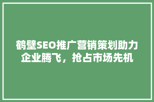 鹤壁SEO推广营销策划助力企业腾飞，抢占市场先机  第1张