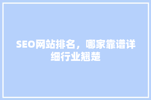 SEO网站排名，哪家靠谱详细行业翘楚