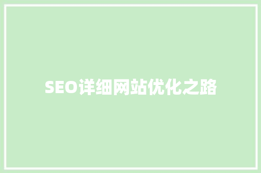 SEO详细网站优化之路