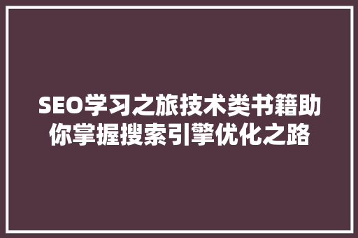 SEO学习之旅技术类书籍助你掌握搜索引擎优化之路