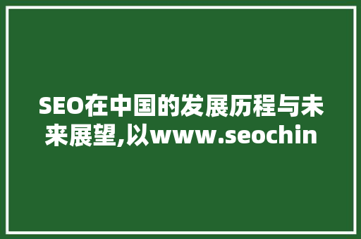 SEO在中国的发展历程与未来展望,以www.seochinaz.com为例  第1张