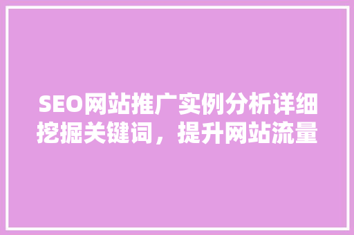 SEO网站推广实例分析详细挖掘关键词，提升网站流量与转化率